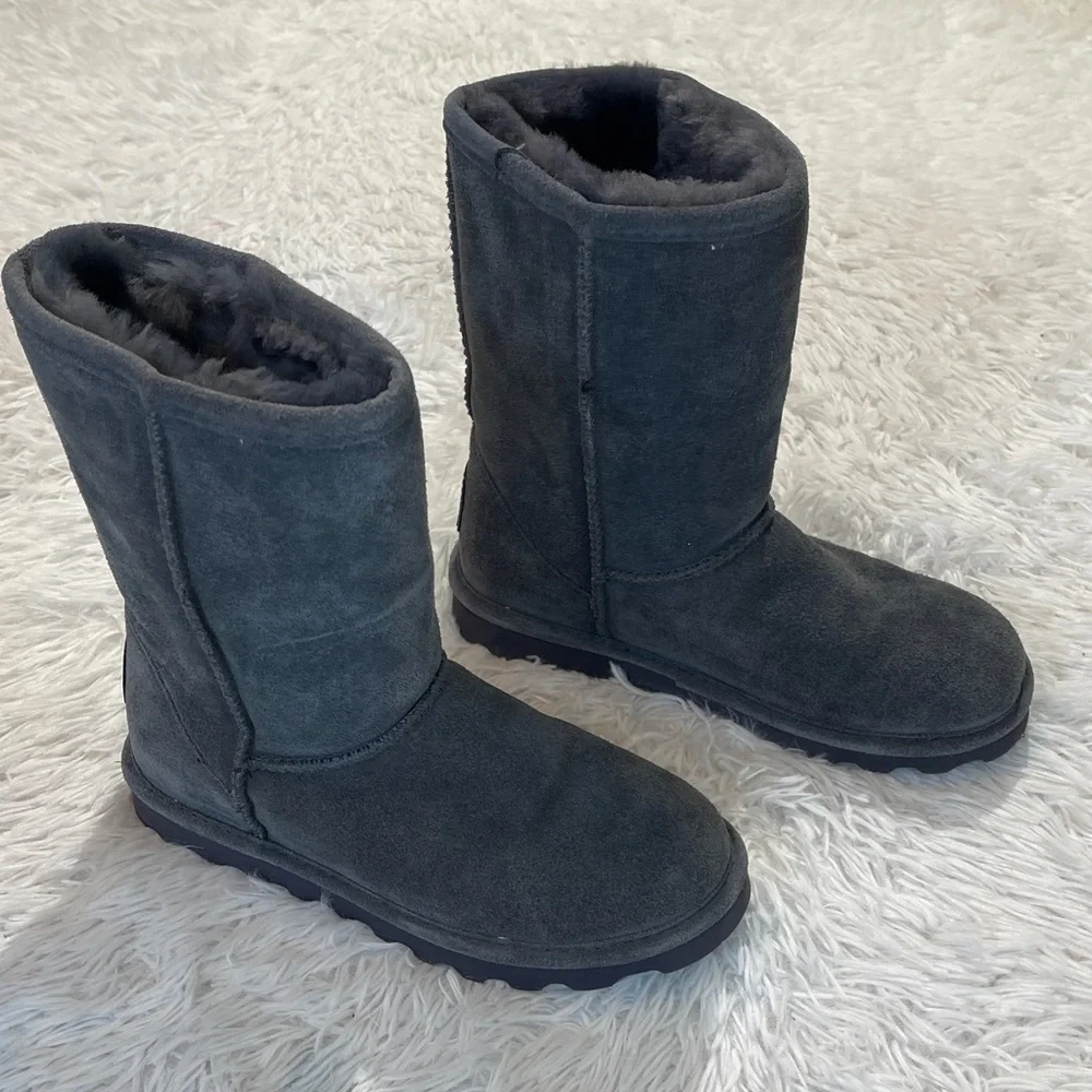 BearPaw Black Fuzzy Lined Boots WOMENS SIZE 6 LIKE NEW